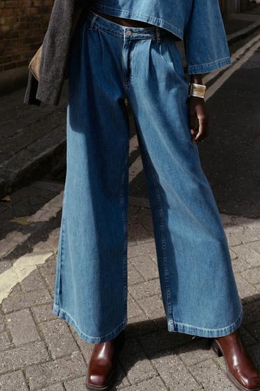 JEAN Z1975 WIDE LEG TAILLE MOYENNE - Bleu moyen de Zara - Image 1