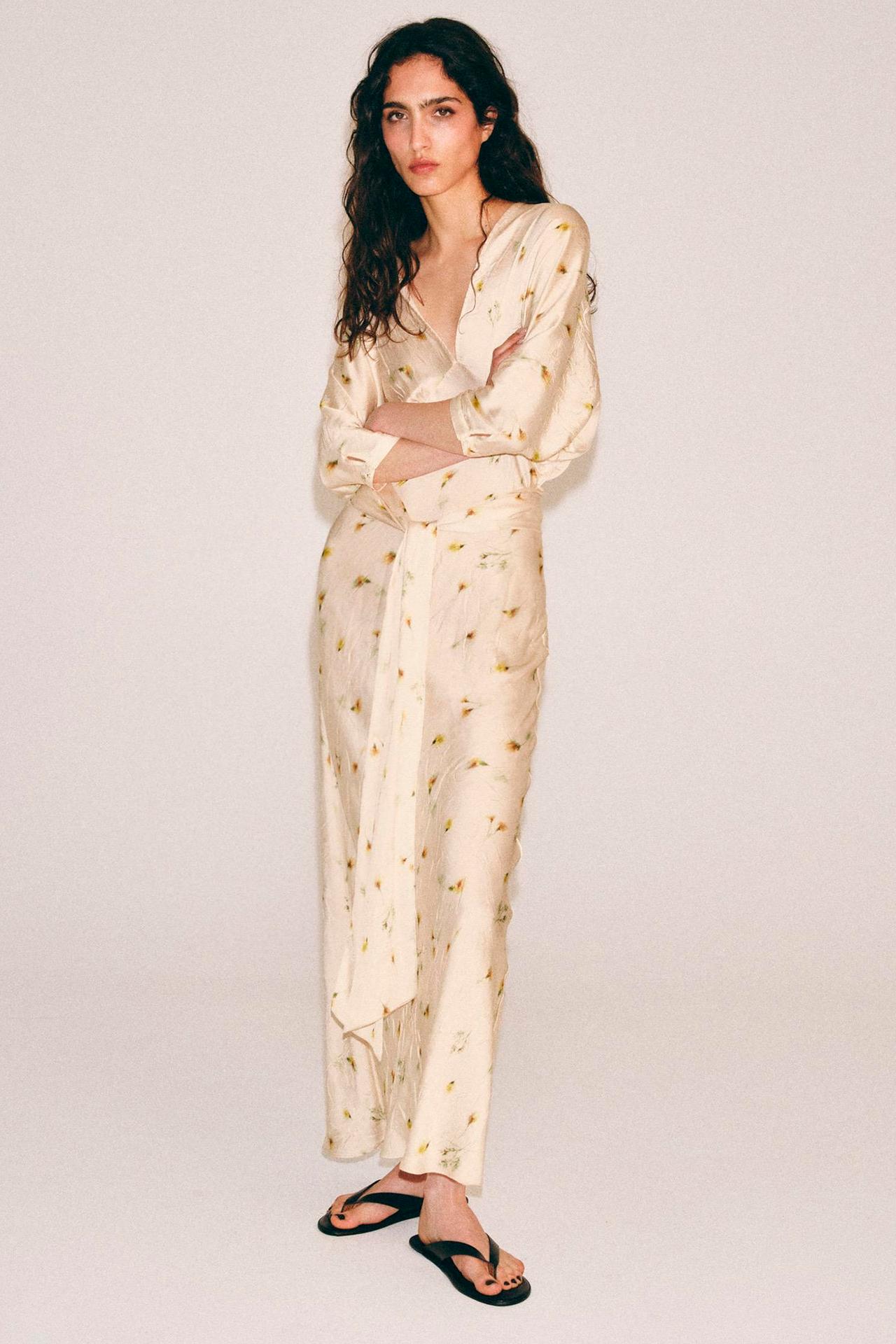 ZW COLLECTION PRINTED MAXI DRESS — Ecru