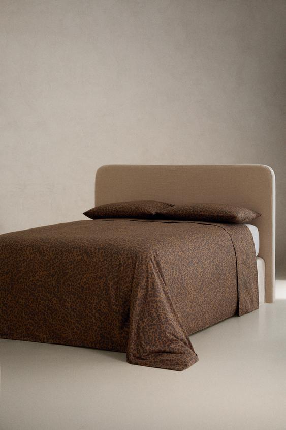 HOUSSE DE COUETTE LÉOPARD PERCALE (200 FILS) - Marron foncé de Zara - Image 1