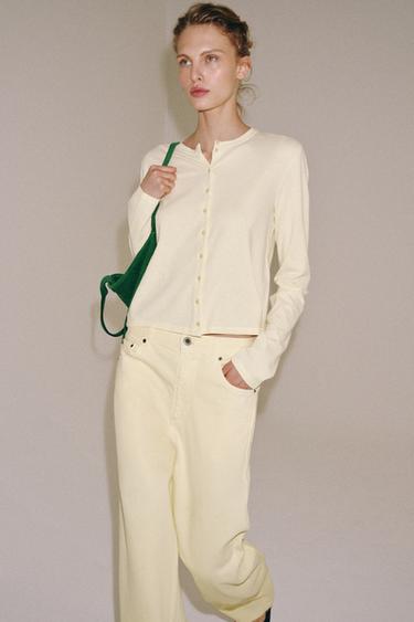 100% COTTON BUTTON-UP T-SHIRT - Yellow by Zara