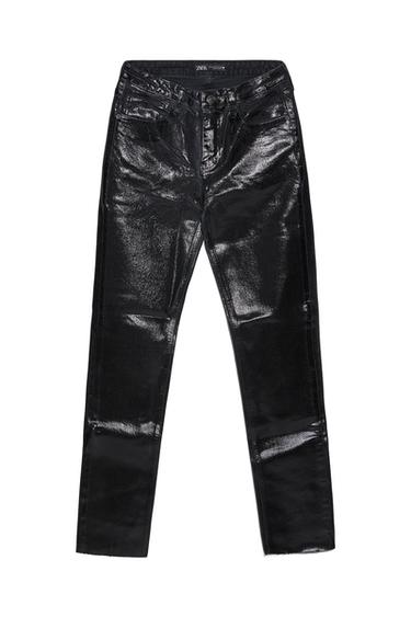 SHINY WIDE-LEG JEANS