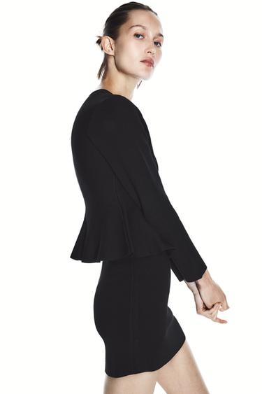 Zara BASIC KNIT MINI SKIRT - Black
