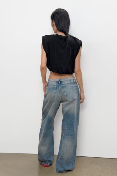 TOP BOULE À ÉPAULETTES - Noir de Zara - Image 3