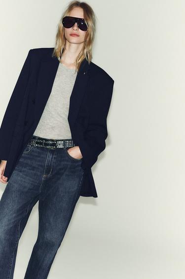 VESTE CROISÉE OVERSIZE - Bleu marine de Zara - Image 1