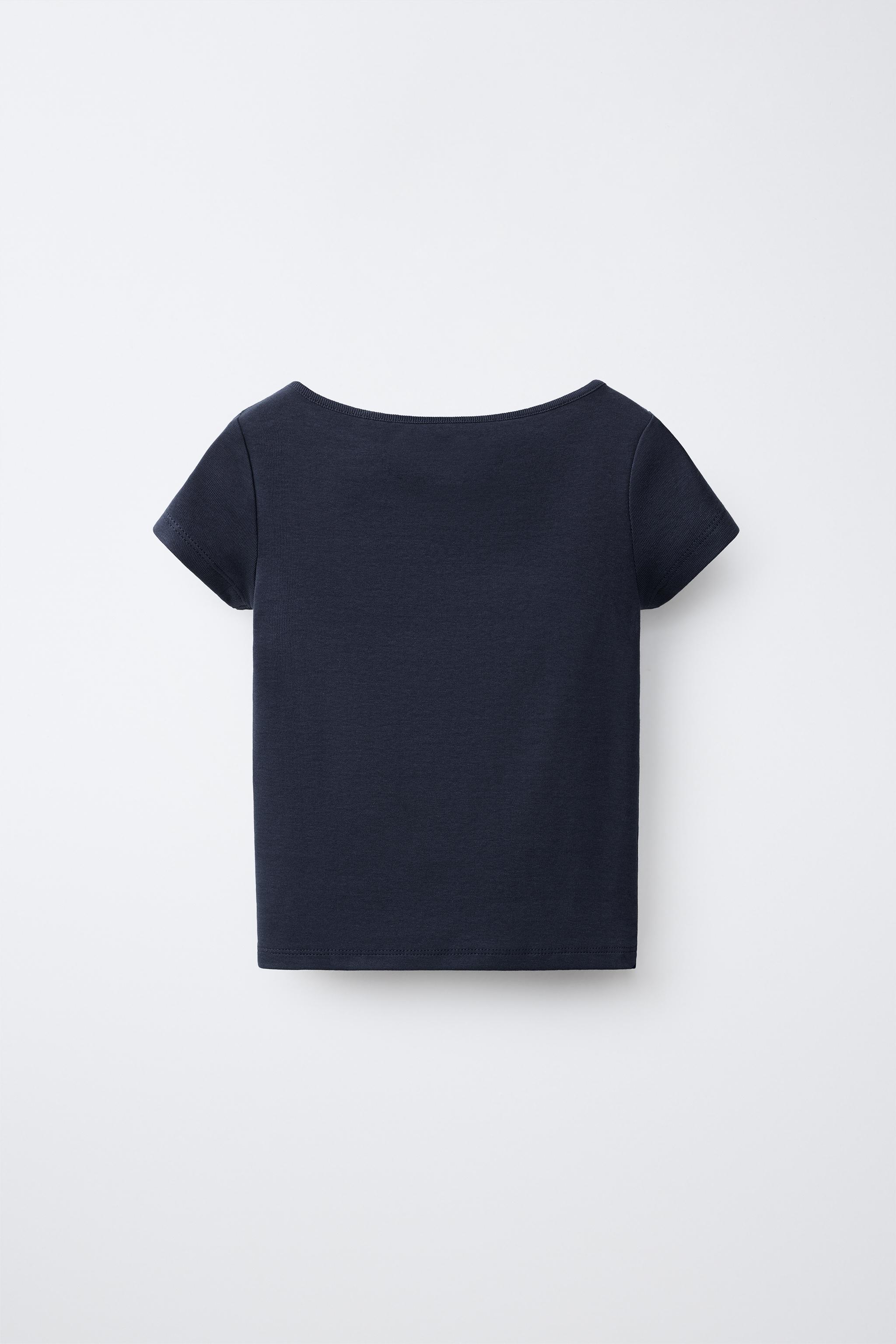 BEAR PRINT T-SHIRT — Navy blue