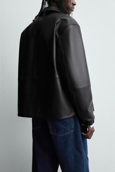 FAUX LEATHER JACKET - Black by Zara - Image 5
