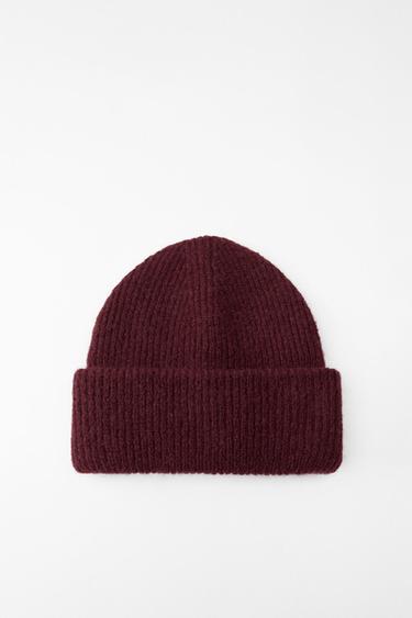 TURN-UP KNIT BEANIE - Burgundy by Zara - Image 3