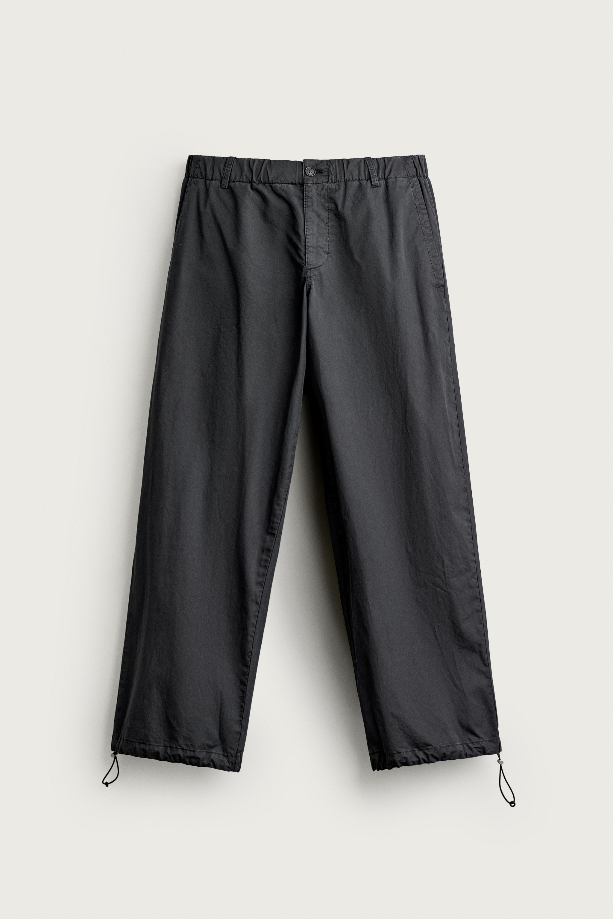 AARON LEVINE X ZARA RELAXED FIT COTTON PANTS — Black