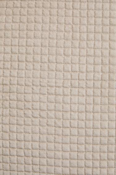 VELVET CUSHION COVER FOR QUILTS WITH MINI SQUARES - Stone de Zara - Image 2