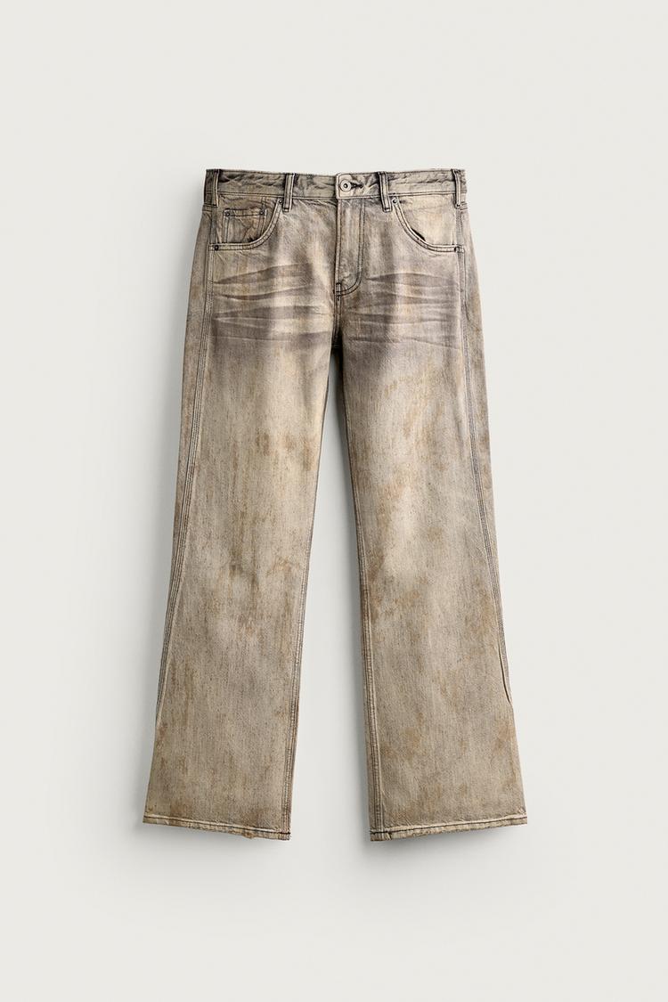 Jeans bootcut fit low rise efecto vintage