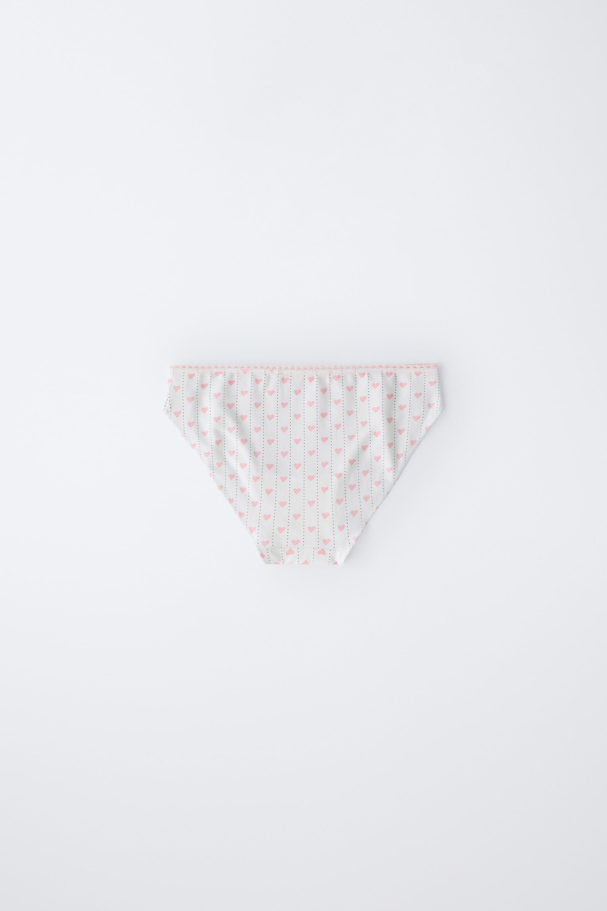 6-14 ANS/ LOT DE SIX CULOTTES IMPRIMÉ CŒURS