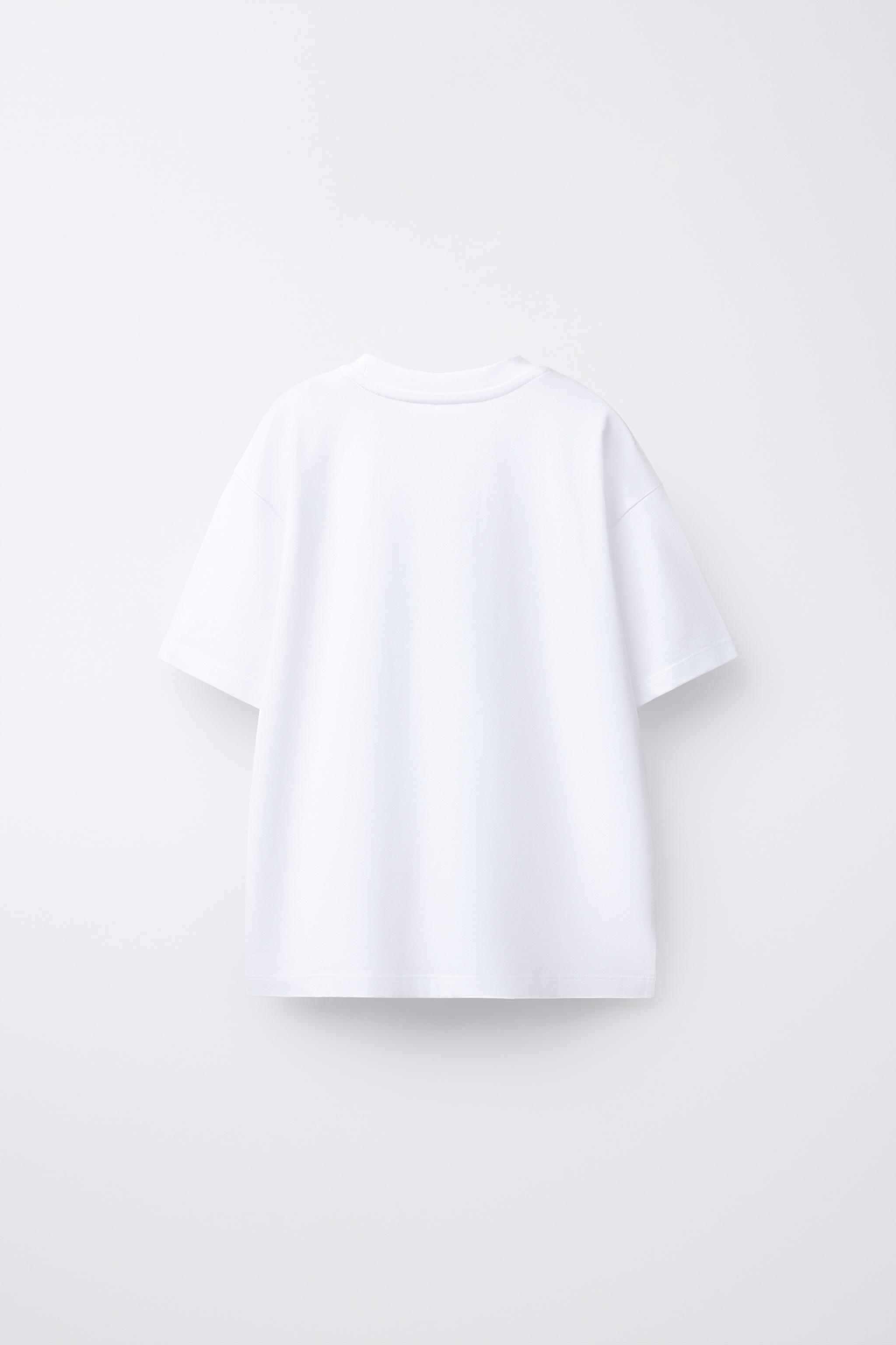 【ZARA】テキストプリント Tシャツ ホワイト | 5644/444/250 ジョギングテキストプリントTシャツ - ホワイト | ZARA Japan