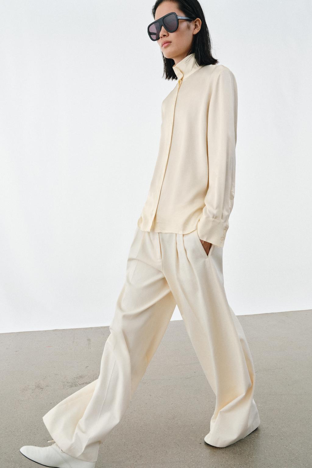 ZW COLLECTION FLOWY SATIN EFFECT SHIRT