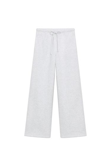 Zara BASIC STRAIGHT-LEG SWEATPANTS WITH ADJUSTABLE HEM - Gray marl