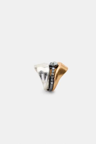 COMBINED JEWEL AND GLITTER RING - Gold / Silver by Zara - Image 3