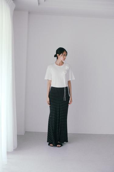 ZW COLLECTION LONG SKIRT - Black / White by Zara
