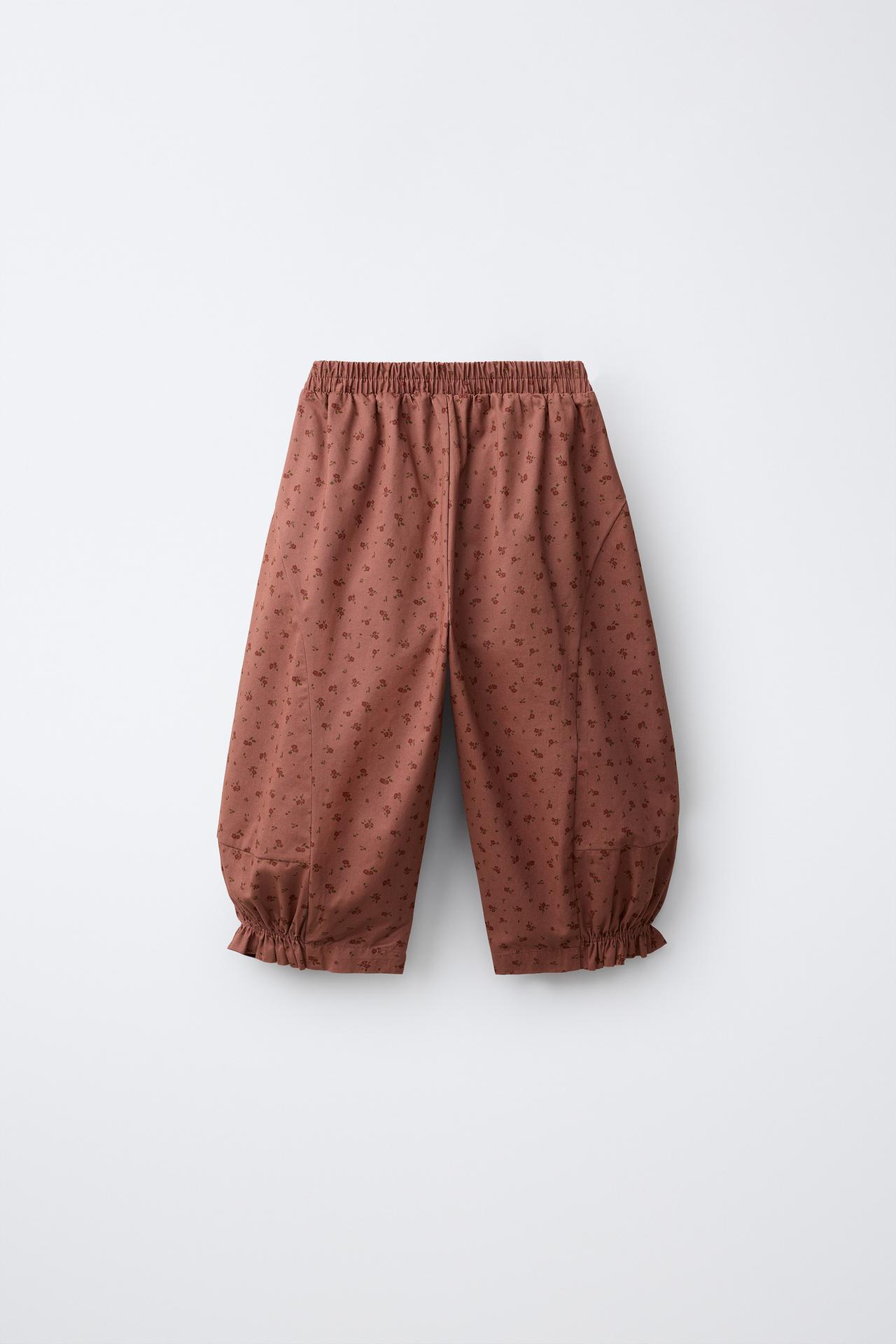 FLORAL BALLOON TROUSERS — Pink