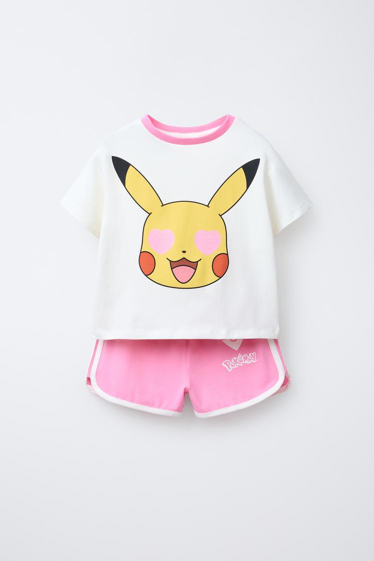 6-14 YEARS/ PIKACHU POKÉMON ™ T-SHIRT AND BERMUDA PYJAMAS Pink