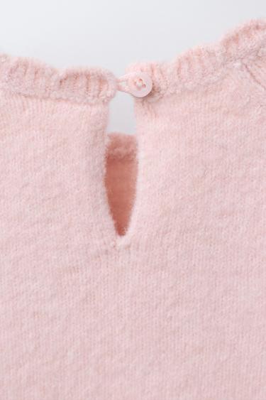 PULL EN MAILLE AVEC FLEURS EN CROCHET - Rose clair de Zara - Image 3