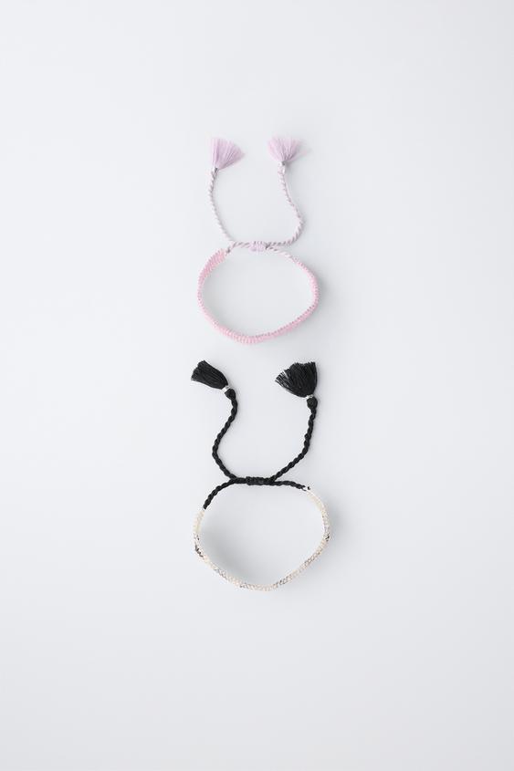PACK DOS PULSERAS ABALORIOS ESTRELLAS - Plata de Zara - Imagen 0