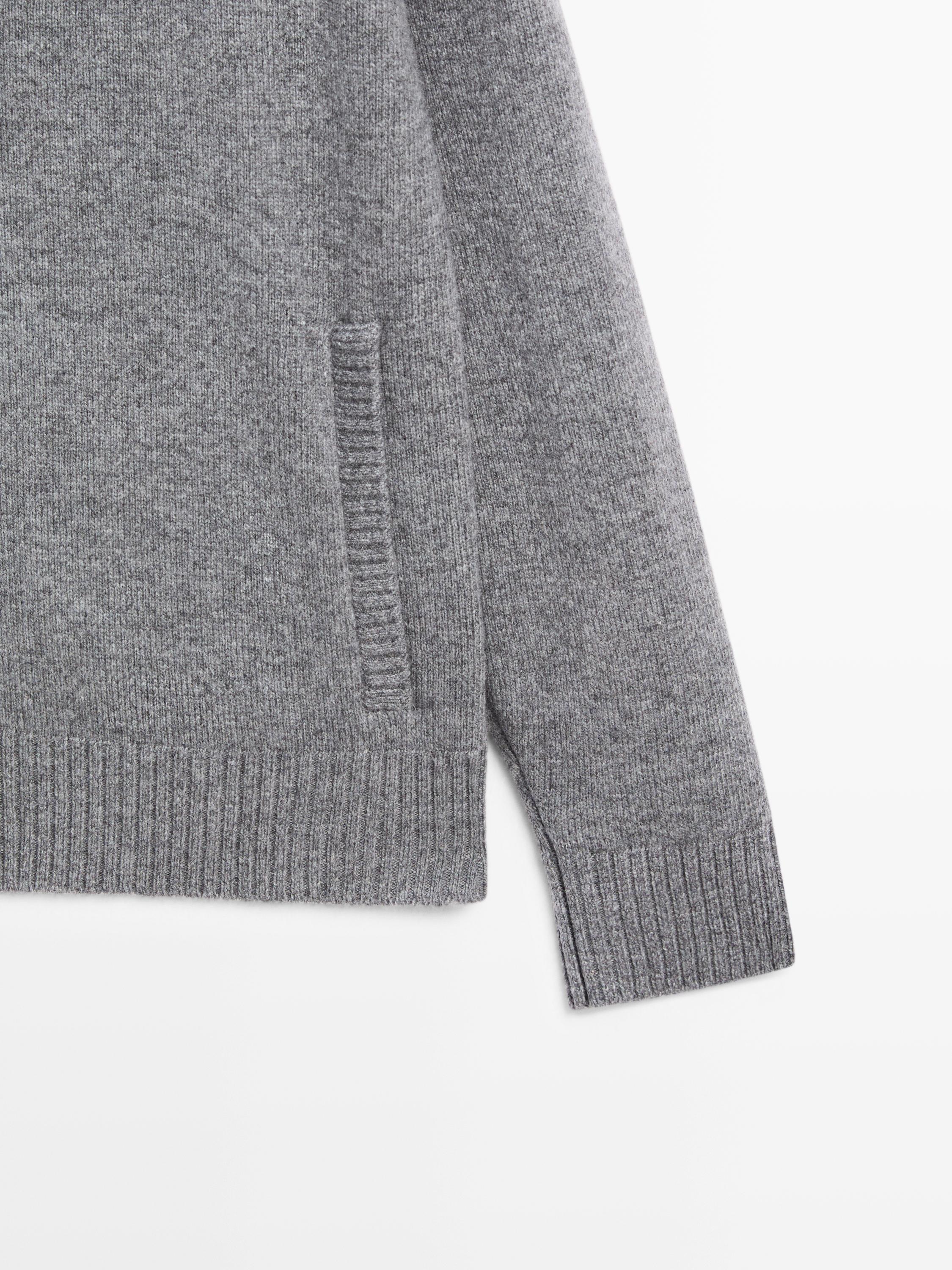 Wool blend cardigan with zip detail