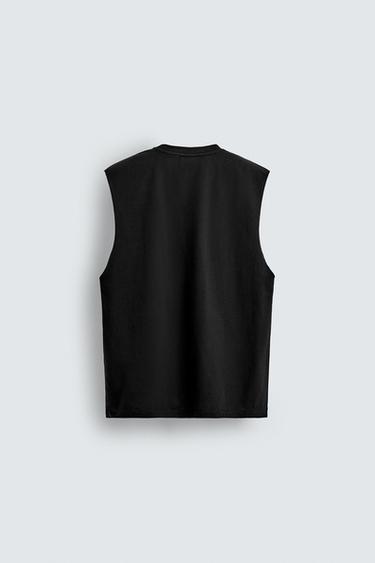 LIGHTWEIGHT TANK T-SHIRT - Black by Zara - Image 7