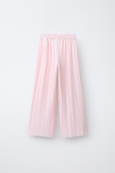 WIDE-LEG PLEATED TROUSERS - Pink by Zara - Image 1