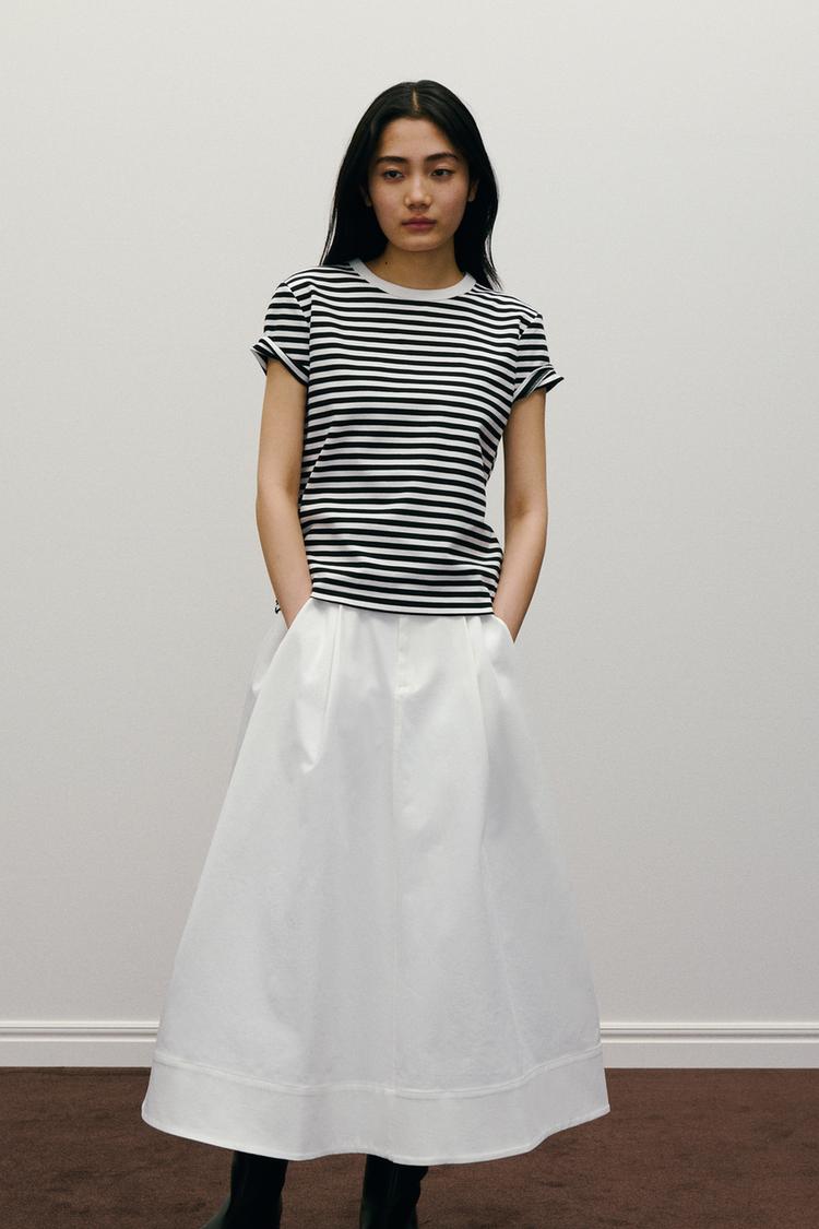 ZW COLLECTION ケープミディスカート - オフホワイト | ZARA Japan / 日本