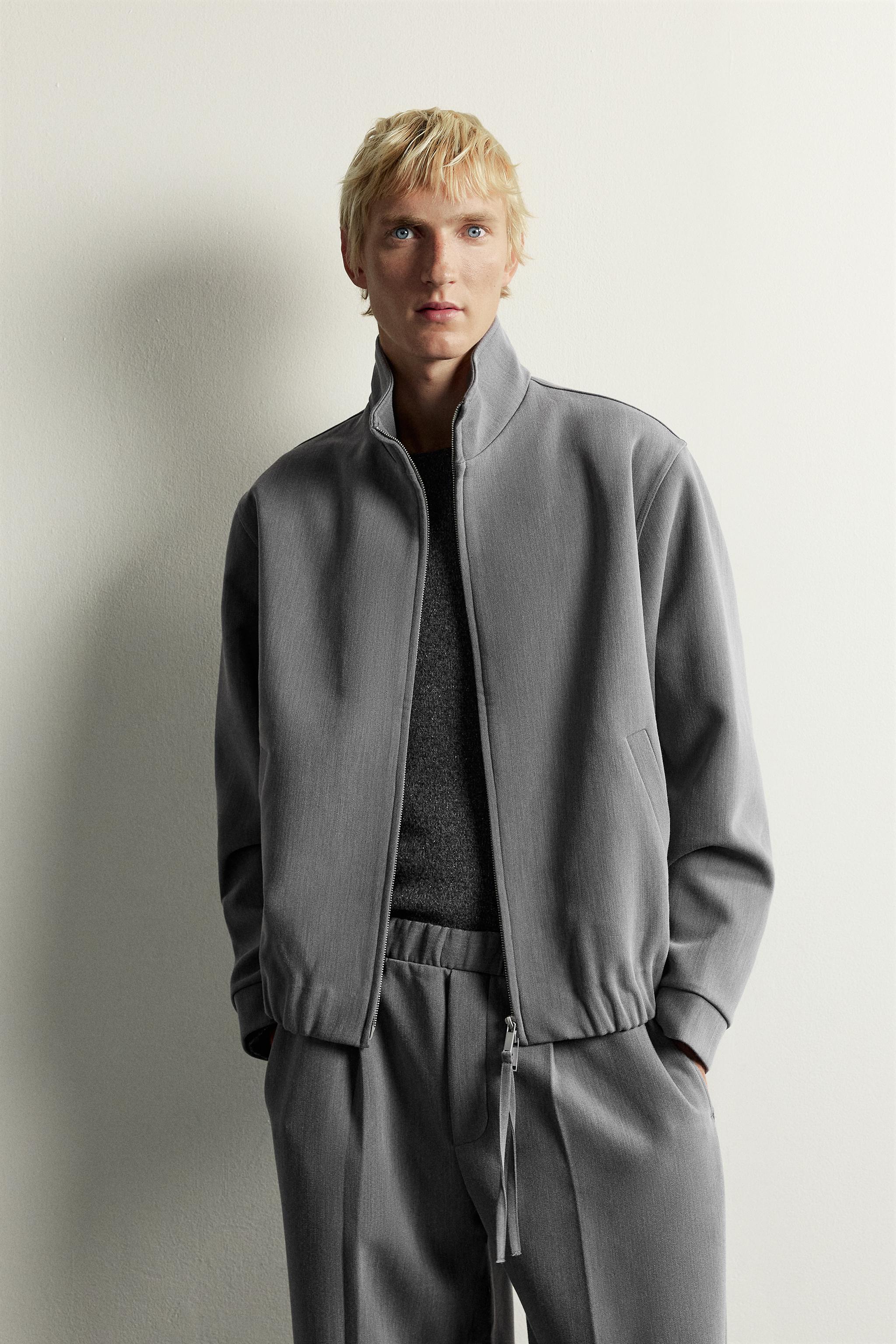 RELAXED FIT ZIP-UP JACKET - Gray | ZARA United States