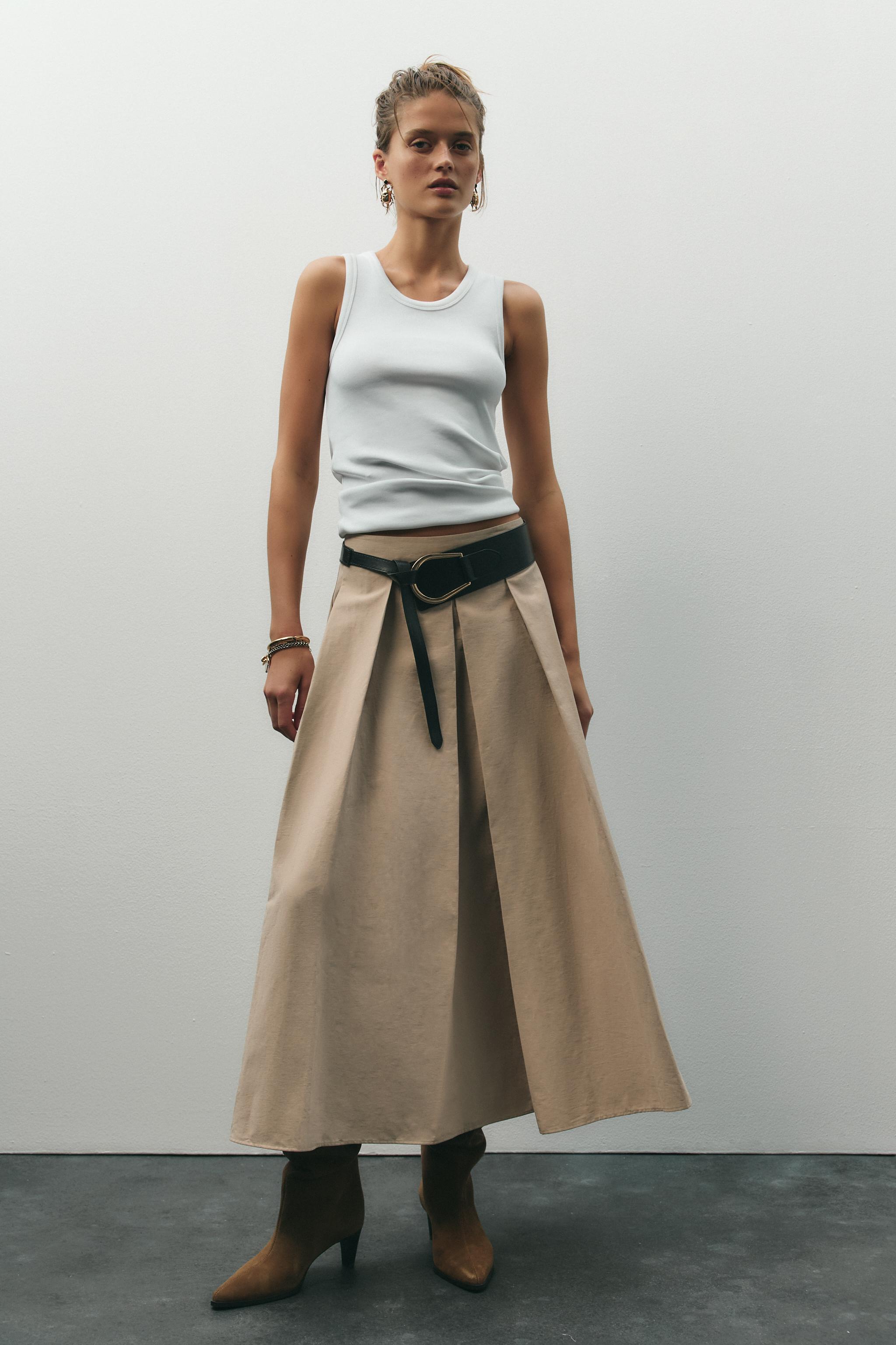 【PORTERNA】Ron belted mid-length skirt sp73black1_top.webp