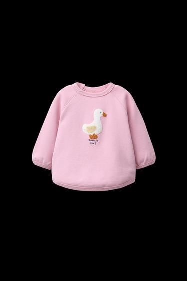 TERRY PATCH SWEATSHIRT - Pale pink by Zara - Image 0