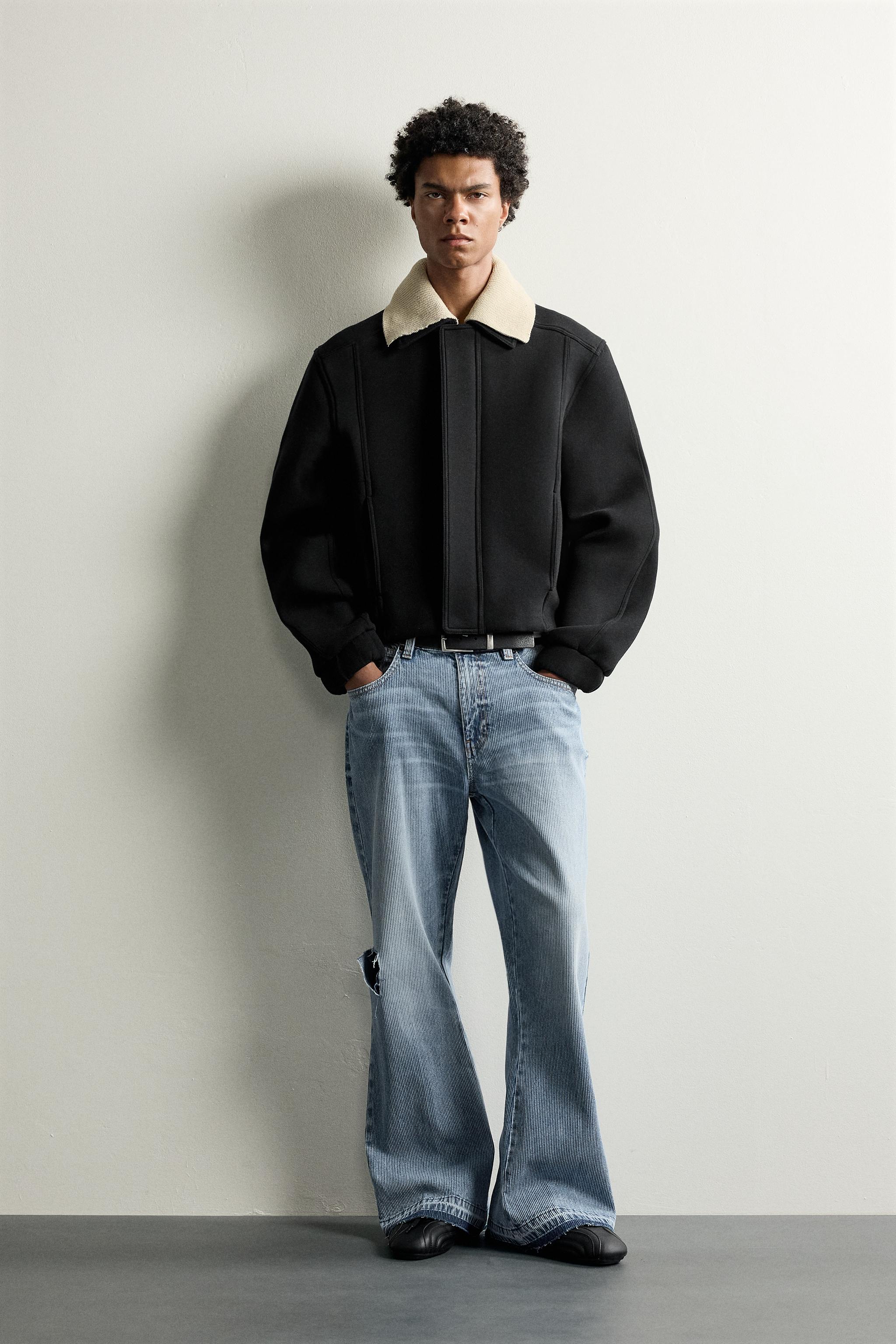 CONTRAST COLLAR TECHNICAL JACKET - Black | ZARA South Africa