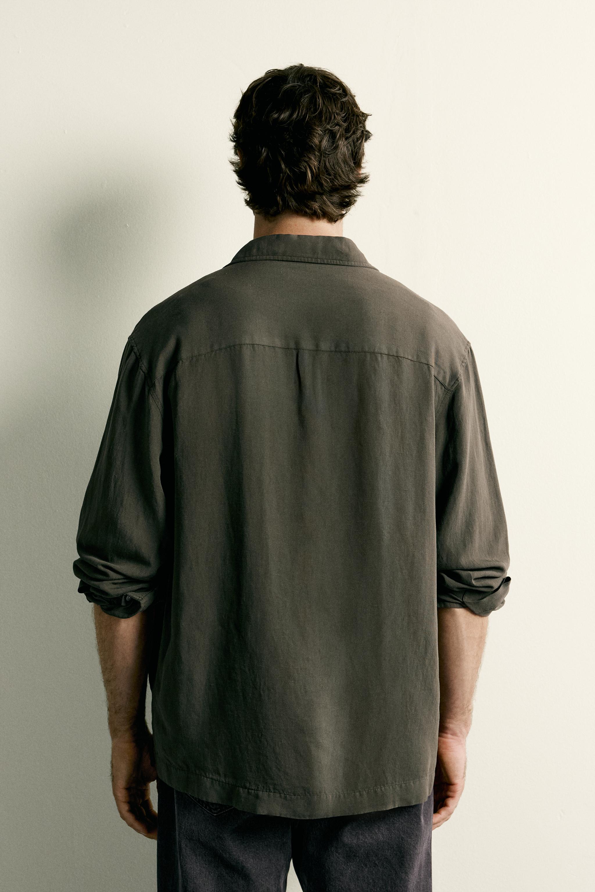 REGULAR FIT LINEN VISCOSE POLO SHIRT