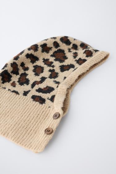 ANIMAL PRINT KNIT BALACLAVA - Brown by Zara - Image 2