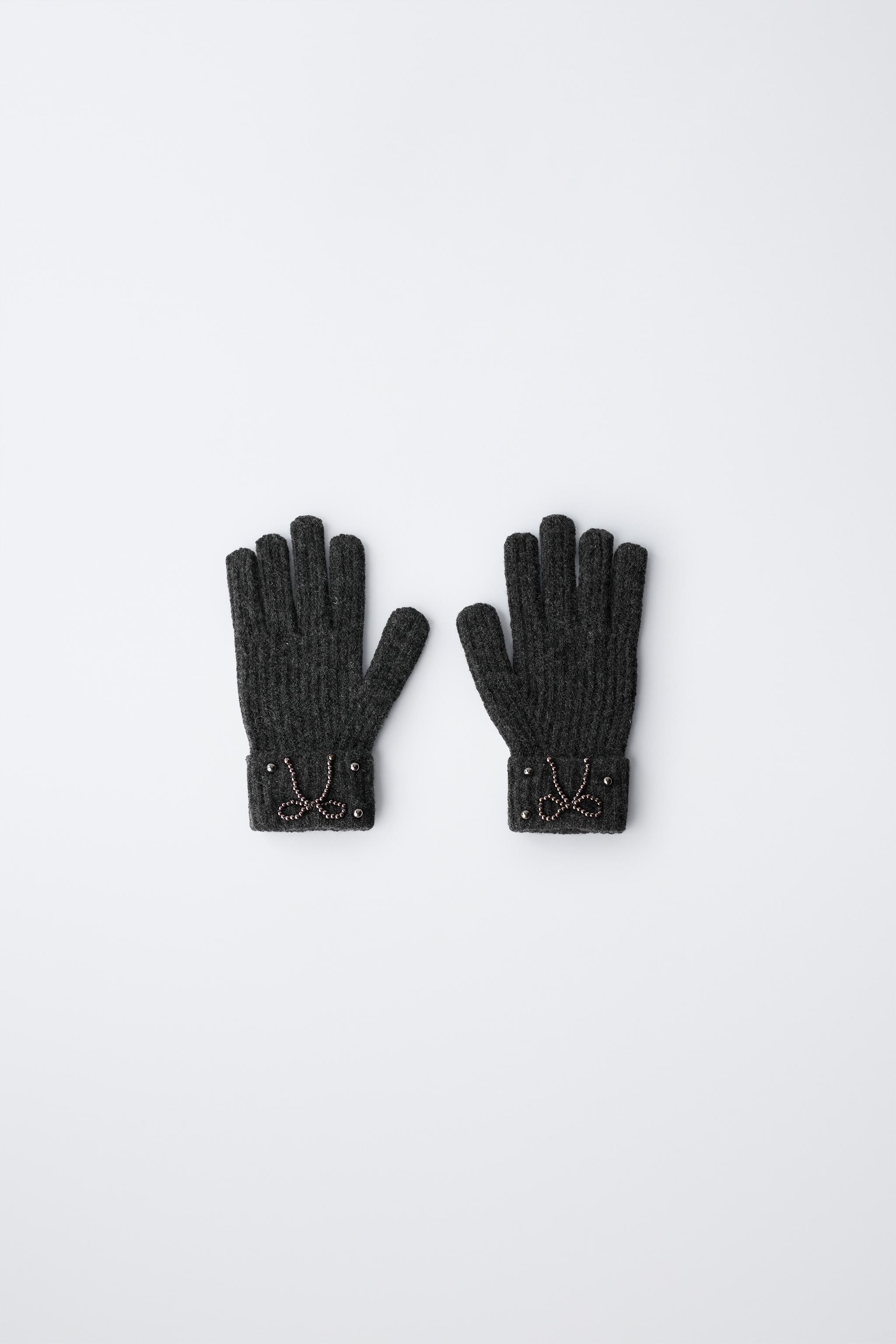 GANTS EN TRICOT PERLES