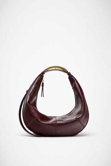BOLSA OVALADA ALÇA METÁLICA - Marrom da Zara