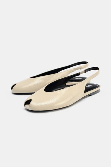 OPEN-TOE SLINGBACK SHOES - white by Zara - Image 4