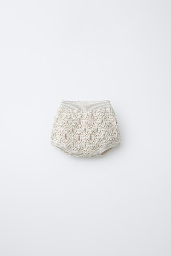BLOOMER PUNTO CON LINO - Beige claro de Zara - Imagen 0
