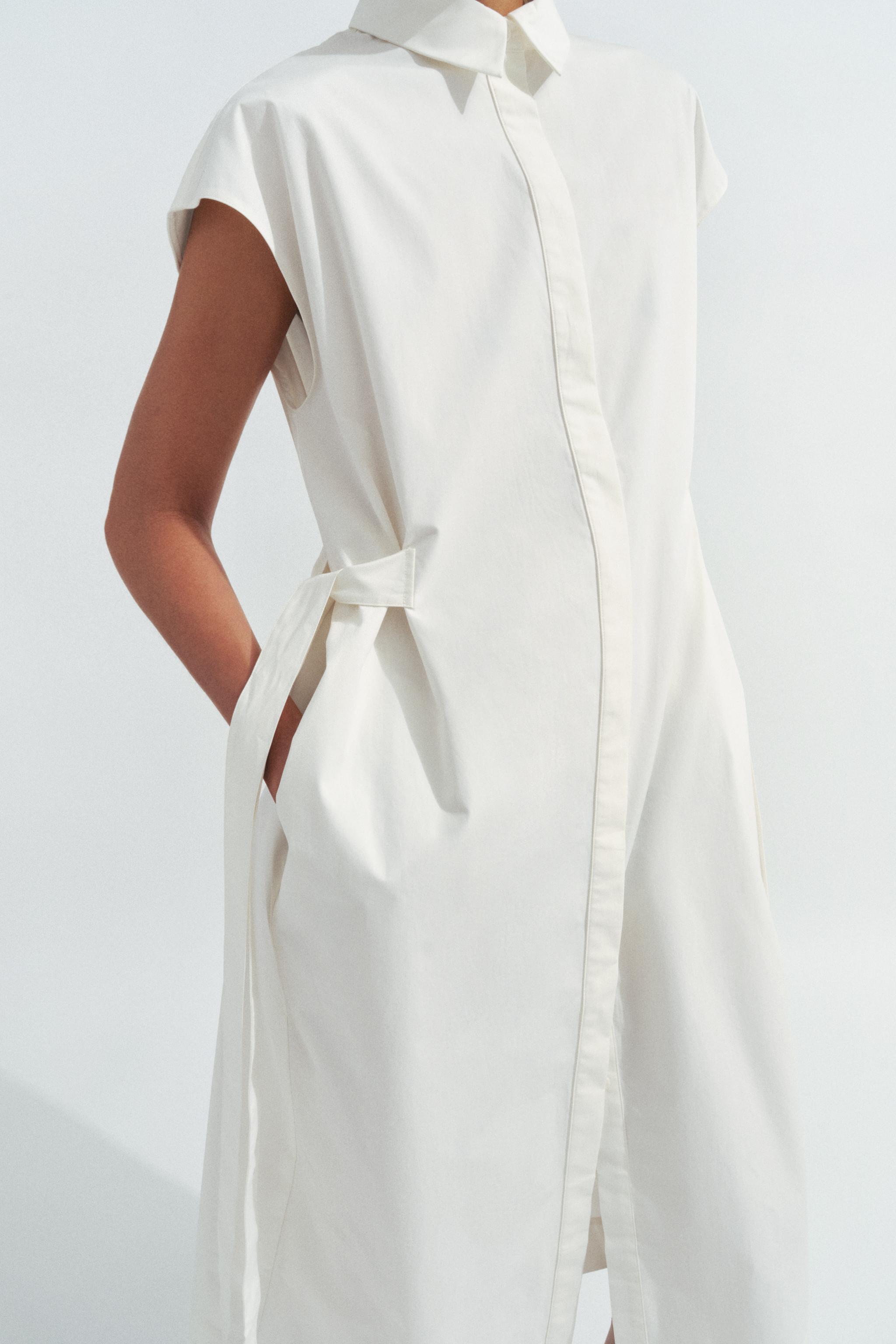 TIED SHIRT DRESS ZW COLLECTION - White | ZARA United States