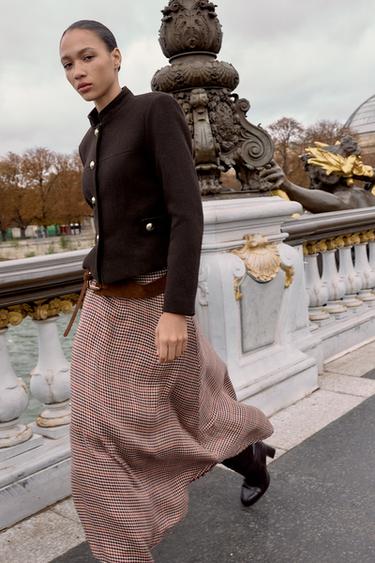 WOOL BLEND HIGH NECK JACKET - Brown by Zara - Image 0