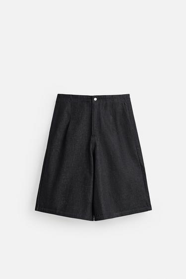 BERMUDA WIDE LEG PLIS - Indigo de Zara - Image 4