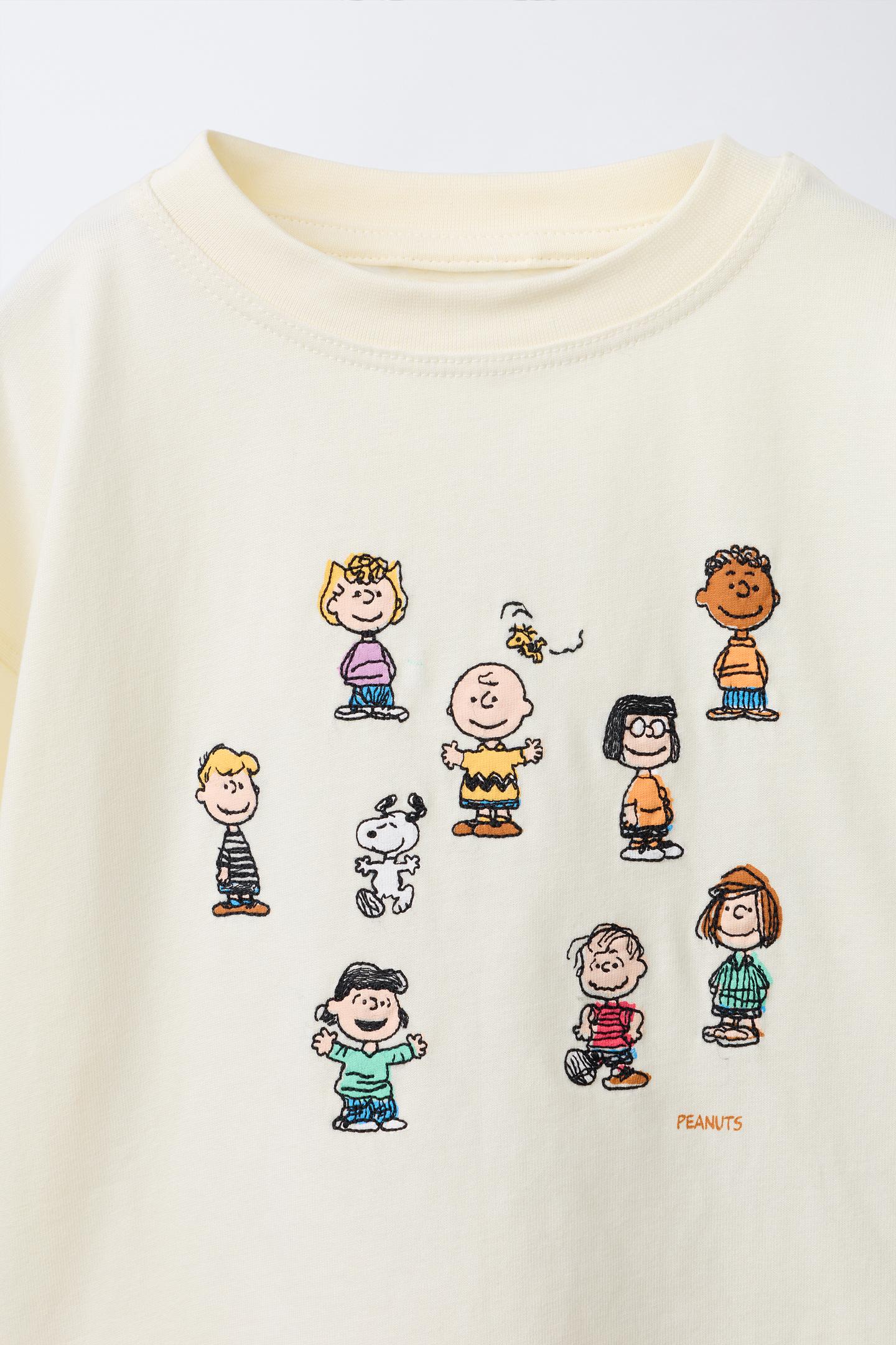 Детская футболка Zara Snoopy Peanuts™ Embroidered, цвет: Белый — фото 4