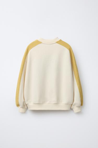 EMBROIDERED SLOGAN SWEATSHIRT - Oyster-white by Zara - Image 1