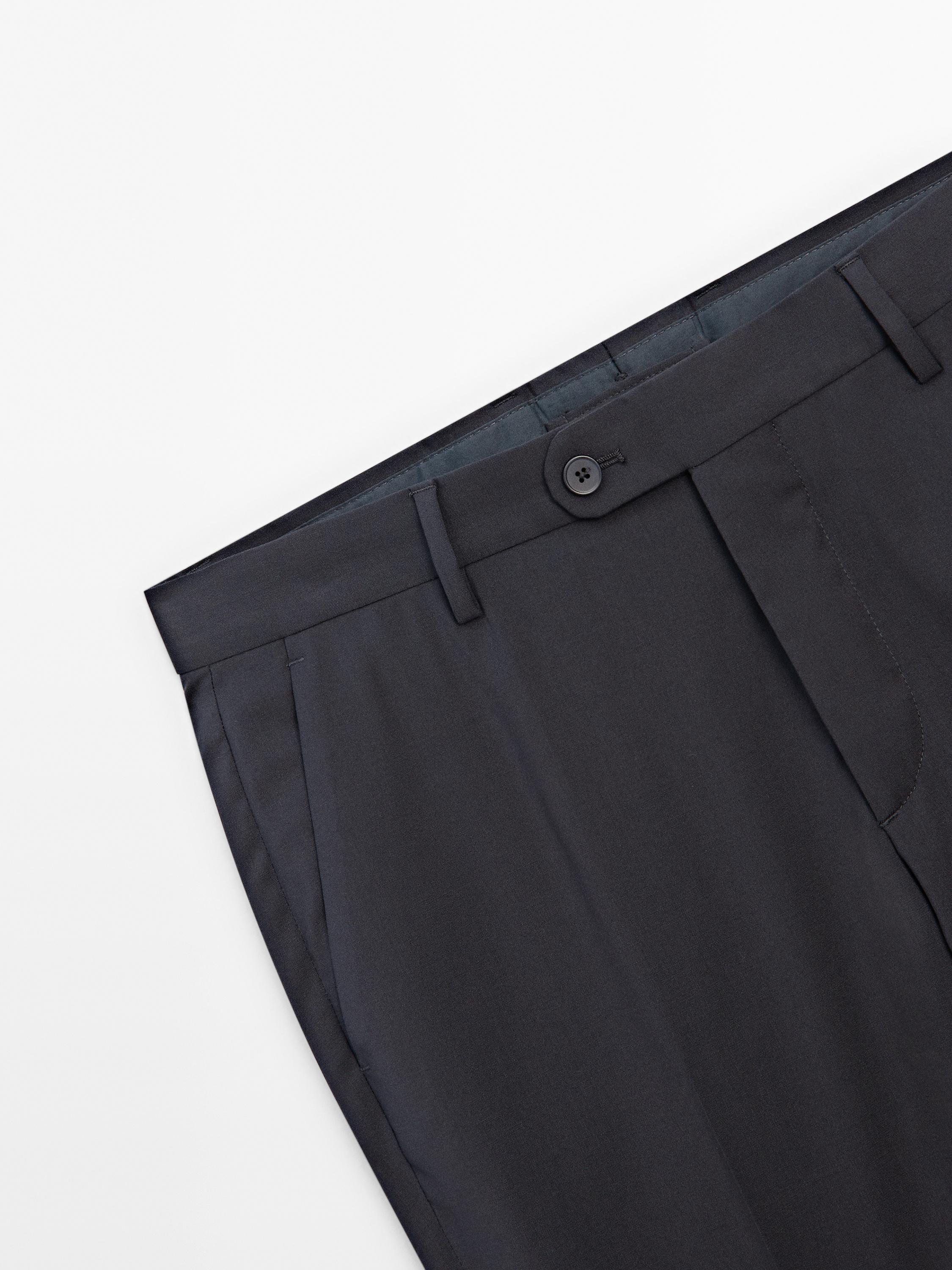 100% wool suit trousers - Navy blue | ZARA United States