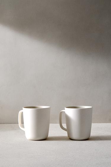 SET OF 2 - CUP 37 cl - ecru-white by Zara