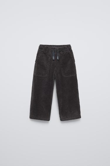 PANTALÓN RECTO PANA - Gris antracita de Zara
