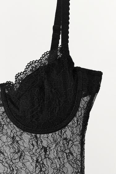 BODY DENTELLE COMBINÉ - Noir de Zara - Image 5
