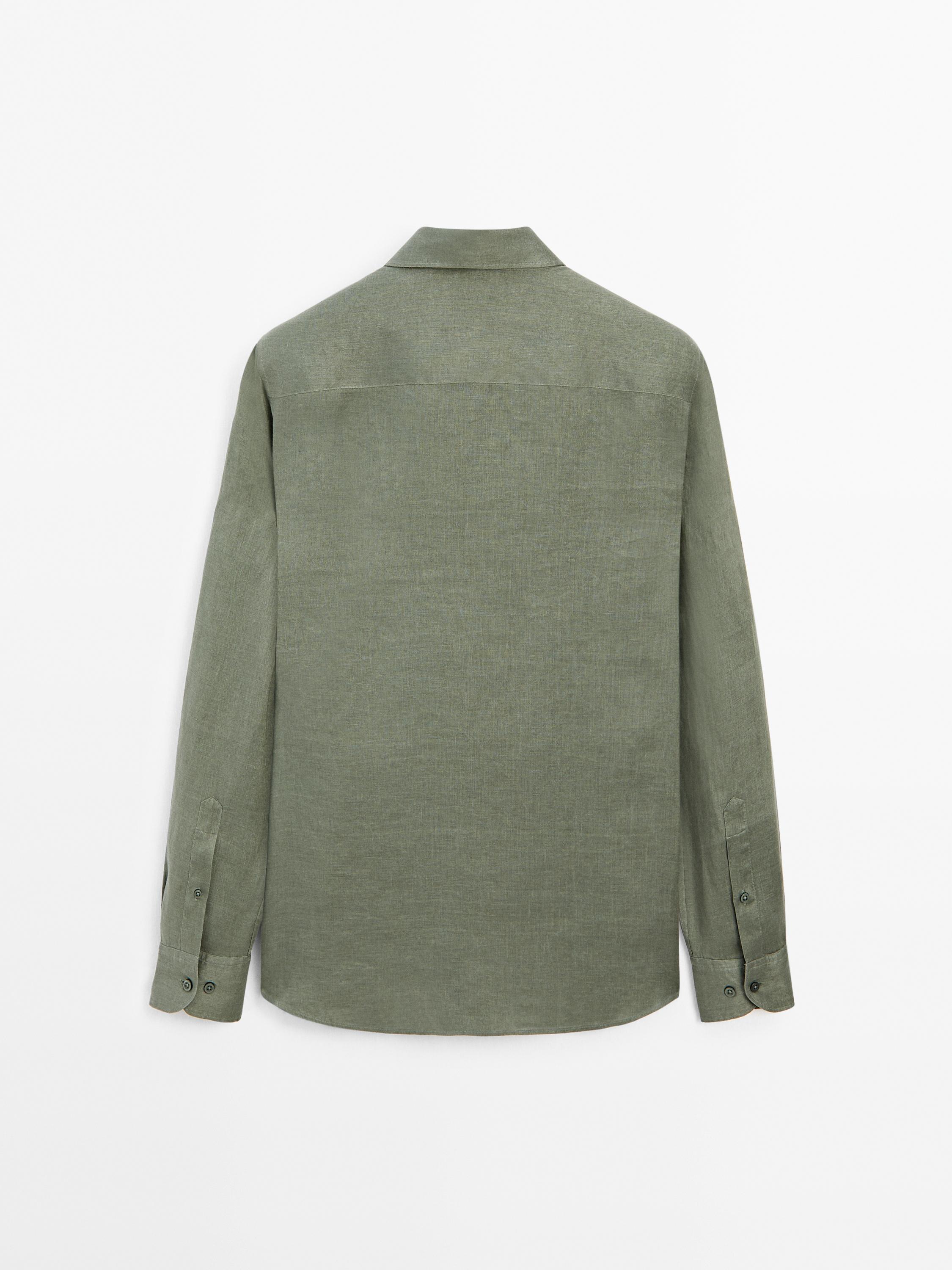 100% linen slim fit shirt