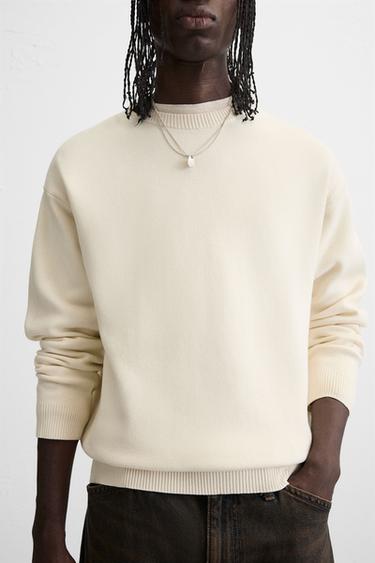 TEXTURED SOFT SWEATER - Oyster-white by Zara