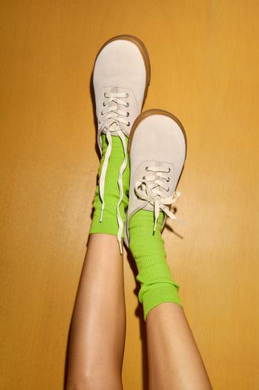 SUEDE BAREFOOT TRAINERS - Sand Brown by Zara - Image 1